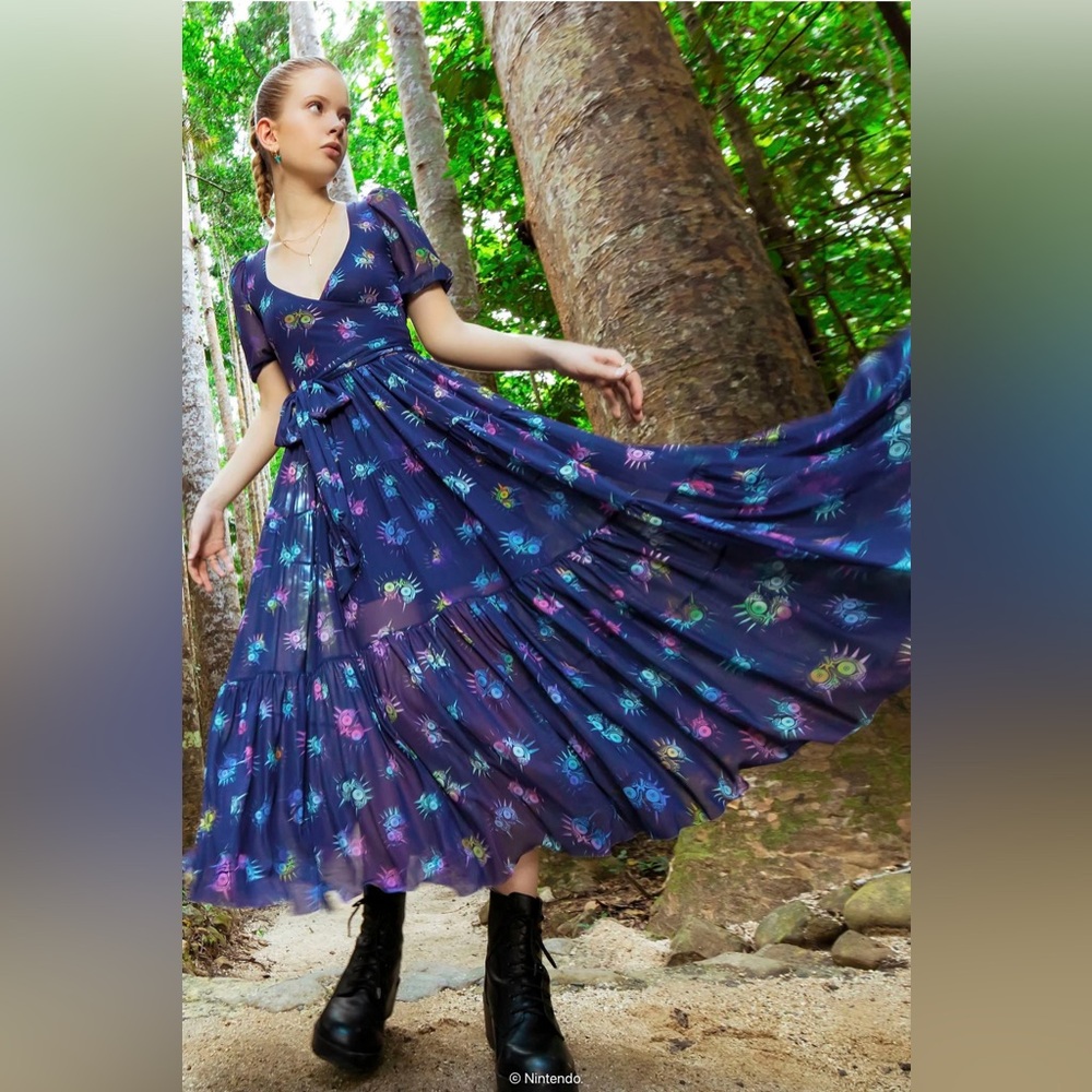 RARE Blackmilk Clothing The Legend of ZeldaTM Majora's MaskTM Wrap Midaxi Dress
